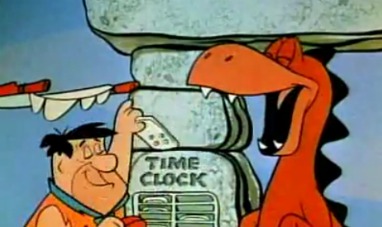 fred flintstone clocking out