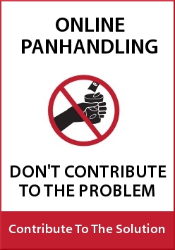 online business panhandling sign