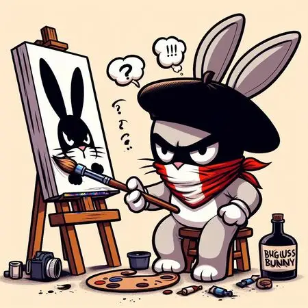 anarchist or freelancer painter bunny
